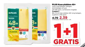 PLUS Plus Kaas Plakken 48+ aanbieding