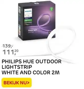 Praxis PHILIPS HUE OUTDOOR LIGHTSTRIP WHITE AND COLOR 2M aanbieding