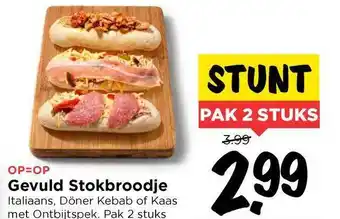 Vomar Voordeelmarkt Gevuld Stokbroodje : Italiaans, Döner Kebab Of Kaas Met Ontbijtspek aanbieding