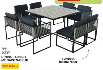 Praxis DINING TUINSET MONACO 9-DELIG aanbieding