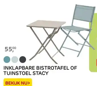 Praxis INKLAPBARE BISTROTAFEL OF TUINSTOEL STACY aanbieding