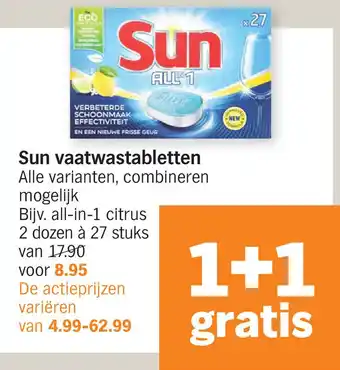 Albert Heijn Sun vaatwastabletten aanbieding