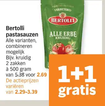 Albert Heijn Bertolli pastasauzen 500gram aanbieding