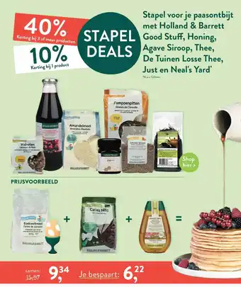 Holland & Barrett Stapel Voor Je Paasontbijt Met Holland & Barrett Good Stuff, Honing, Agave Siroop, Thee, De Tuinen Losse Thee, Just En Neal's aanbieding