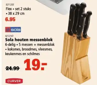 Marskramer Sola Houten messenblok aanbieding