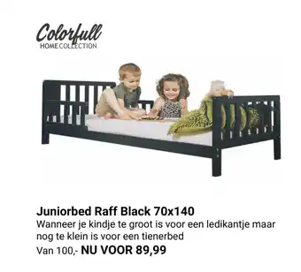 Van Asten BabySuperstore Juniorbed Raff Black 70 x 140 aanbieding