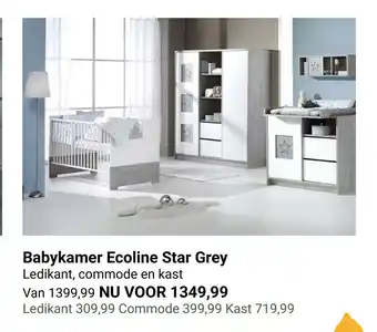 Van Asten BabySuperstore Babykamer Ecoline Star Grey aanbieding