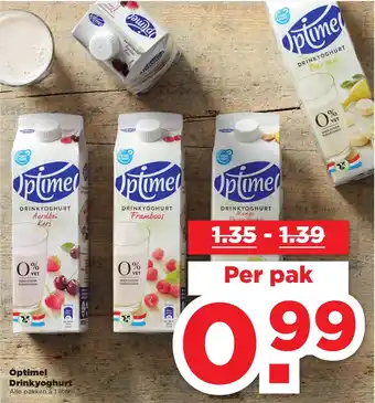 PLUS Optimel drinkyoghurt 1L aanbieding