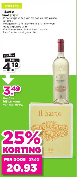 PLUS II Sarto Pinot grigio aanbieding