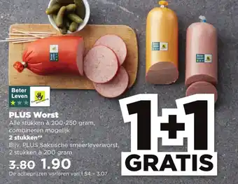 PLUS Worst 200g aanbieding