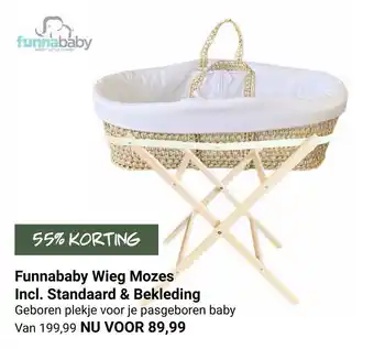 Van Asten BabySuperstore Funnababy Wieg Mozes Incl. Standaard & Bekleding aanbieding