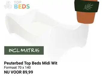 Van Asten BabySuperstore Peuterbed Top Beds Midi Wit 70 x 140 aanbieding