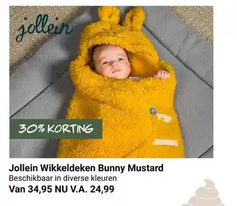 Van Asten BabySuperstore Jollein Wikkeldeken Bunny Mustard aanbieding