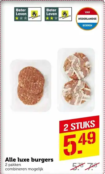 Coop Alle luxe burgers aanbieding