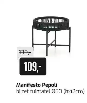 Kees Smit Manifesto Pepoli Bijzet Tuintafel Ø50 (h:42cm) aanbieding