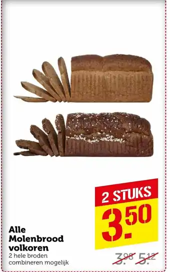 Coop Alle Molenbrood volkoren aanbieding