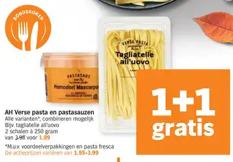 Albert Heijn AH Verse pasta en pastasauzen aanbieding