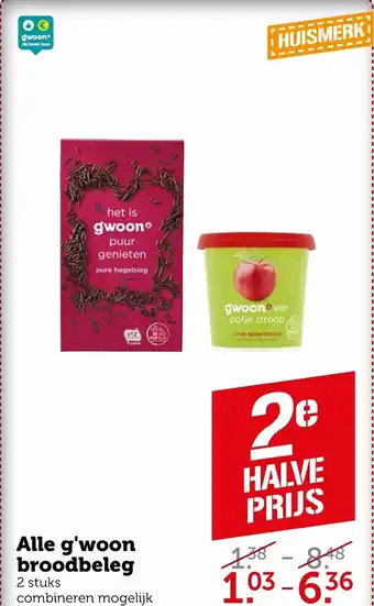 Coop Alle g'woon broodbeleg aanbieding