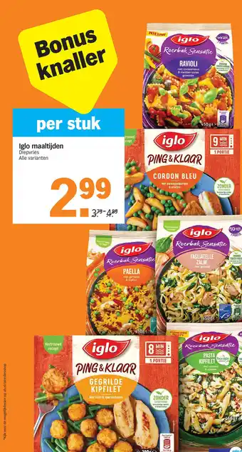 Albert Heijn Iglo maaltijden Diepvries aanbieding