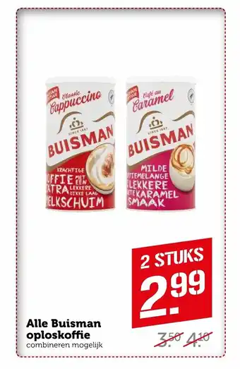 Coop Alle Buisman Oploskoffie 2 stuks aanbieding