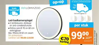 Albert Heijn Led-badkamerspiegel aanbieding