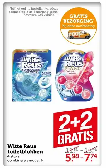 Coop Witte Reus Toiletblokken 4 stuks aanbieding