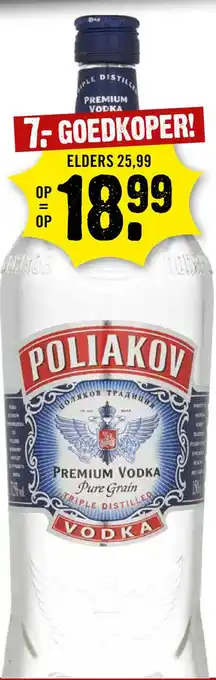 Dirck 3 Poliakov vodka 1L aanbieding