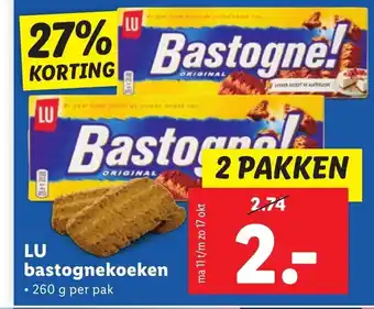 Lidl LU Bastognekoeken 260g per pak aanbieding