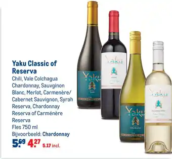 Makro Yaku Classic of Reserva 750ml aanbieding