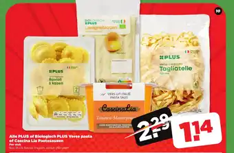 PLUS Alle Plus of Biologisch Plus Verse pasta of Cascina Lia Pastasauzen aanbieding