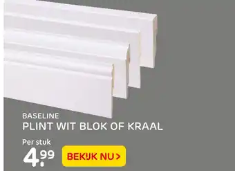 Praxis BASELINE PLINT WIT BLOK OF KRAAL aanbieding