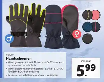 Lidl Crivit Handschoenen per paar aanbieding