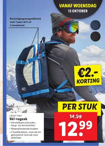 Lidl Crivit Pro Ski-Rugzak per stuk aanbieding