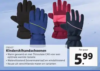 Lidl Crivit Kinderskihandschoenen per paar aanbieding