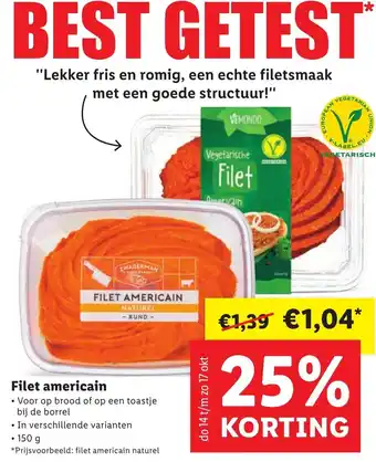 Lidl Filet americain 150g aanbieding