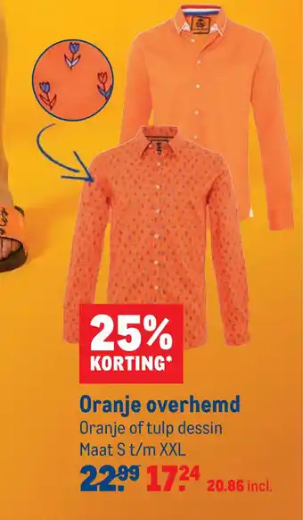 Makro Oranje overhemd aanbieding