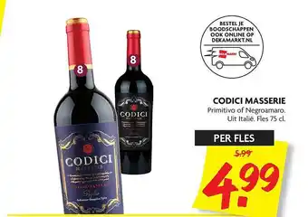 Dekamarkt Codici Masserie 75 cl aanbieding