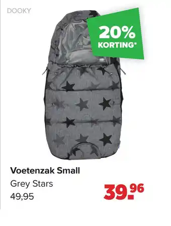 Baby-Dump Voetenzak Small Grey Stars aanbieding