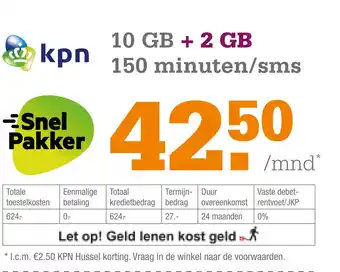 Telecombinatie Samsung Galaxy S21 kpn 10 GB + 2 GB 150 minuten/sms aanbieding