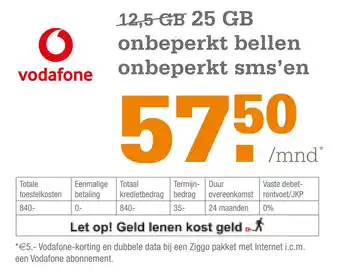 Telecombinatie Vodafone iPhone 13 25GB onbeperkt bellen onbeperkt sms'en aanbieding