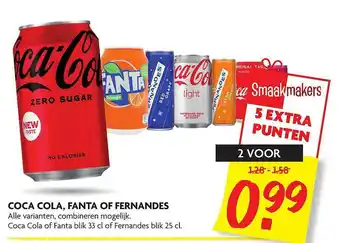 Dekamarkt Coca Cola, Fanta Of Fernandes 25 cl aanbieding