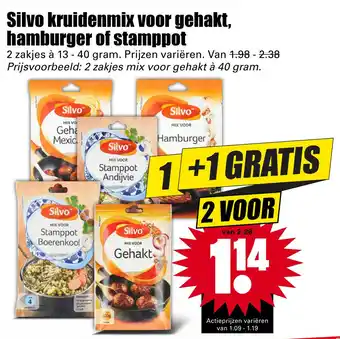 Dirk Silvo kruidenmix voor gehakt, hamburger of stamppot aanbieding