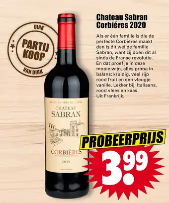 Dirk Chateau Sabran Corbiéres 202O aanbieding