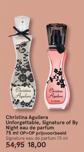 Etos Christina Aguilera Unforgettable, Signature of By Night eau de parfum aanbieding