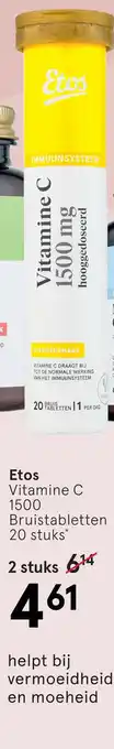 Etos Etos Vitamine C 1500 Bruistabletten 20 stuks* aanbieding