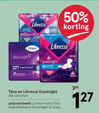 Etos Tena en Libresse Goodnight aanbieding