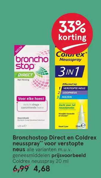 Etos Bronchostop Direct en Coldrex neusspray" voor verstopte neus aanbieding