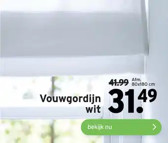 GAMMA Vouwgordijn wit aanbieding