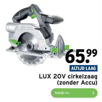 GAMMA LUX 20V cirkelzaag (zonder Accu) aanbieding