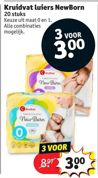 Kruidvat Kruidvat luiers NewBorn 20 stuks aanbieding